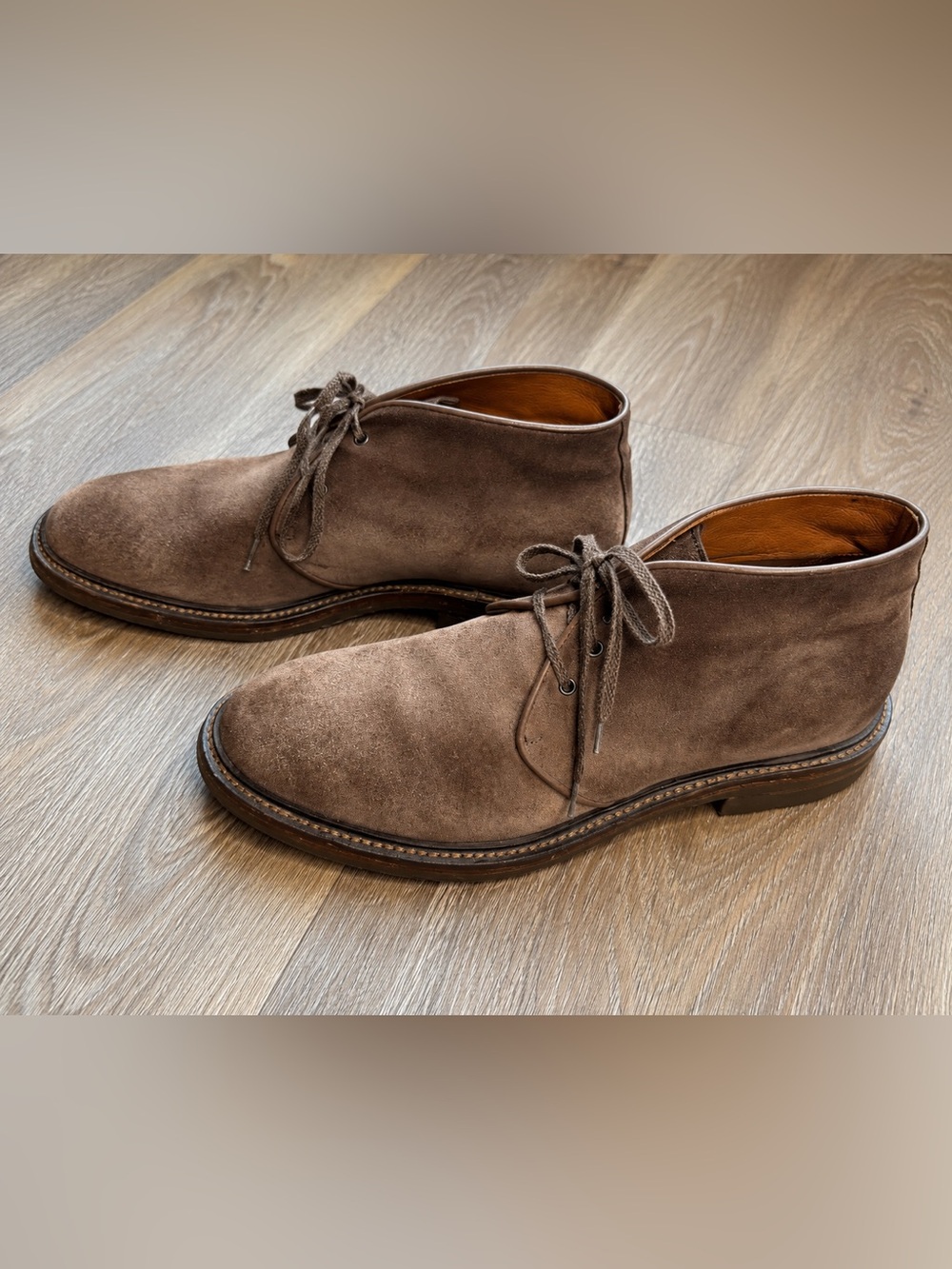 Aquatalia Suede Chukka Boots Brown Made in Italy Men's 10.5